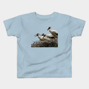 Storklings And Storklets Getting Ready To Leave The Nest Kids T-Shirt